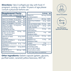 Liposomal Active B-Complex Multivitamin with Minerals Softgels – 90 Count