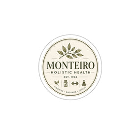 Holistic Health Logo Die-Cut Sticker — 'Monteiro Holistic Health' Round Branding Sticker