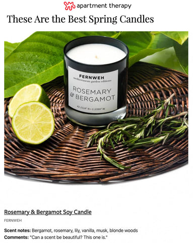 Rosemary & Bergamot Scented Soy Candle for Relaxation & Home Fragrance