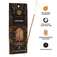 Cinnamon Incense Sticks – 70 Pack for Relaxation & Home Fragrance