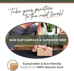 Sustainable Cork Yoga Blocks and Strap Set for Practice