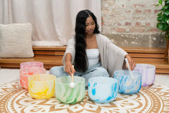 Marble Crystal Singing Bowl Chakra Set – 7-Piece Sound Healing Collection