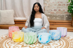 Marble Crystal Singing Bowl Chakra Set – 7-Piece Sound Healing Collection