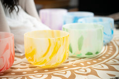 Marble Crystal Singing Bowl Chakra Set – 7-Piece Sound Healing Collection
