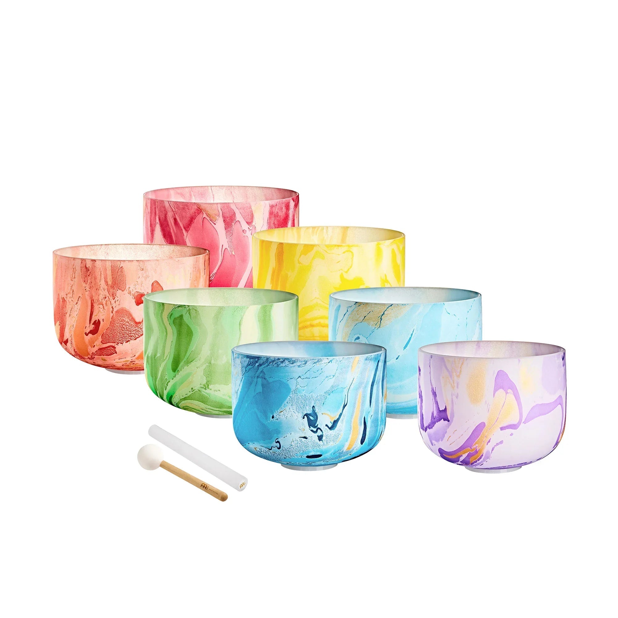 Marble Crystal Singing Bowl Chakra Set – 7-Piece Sound Healing Collection