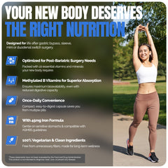 Methylated Bariatric Multivitamin with 45mg Iron – One Capsule Daily