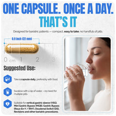Methylated Bariatric Multivitamin with 45mg Iron – One Capsule Daily