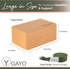 Sustainable Cork Yoga Blocks and Strap Set for Practice