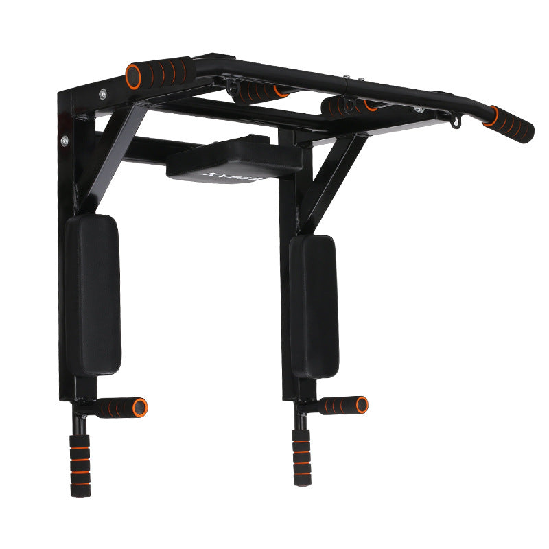 Wall-Mounted Fitness Station with Pull-Up Bar, Parallel Bars & Sandbag Rack
