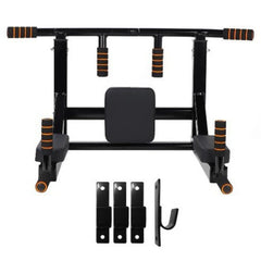 Wall-Mounted Fitness Station with Pull-Up Bar, Parallel Bars & Sandbag Rack