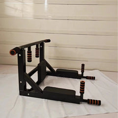 Wall-Mounted Fitness Station with Pull-Up Bar, Parallel Bars & Sandbag Rack