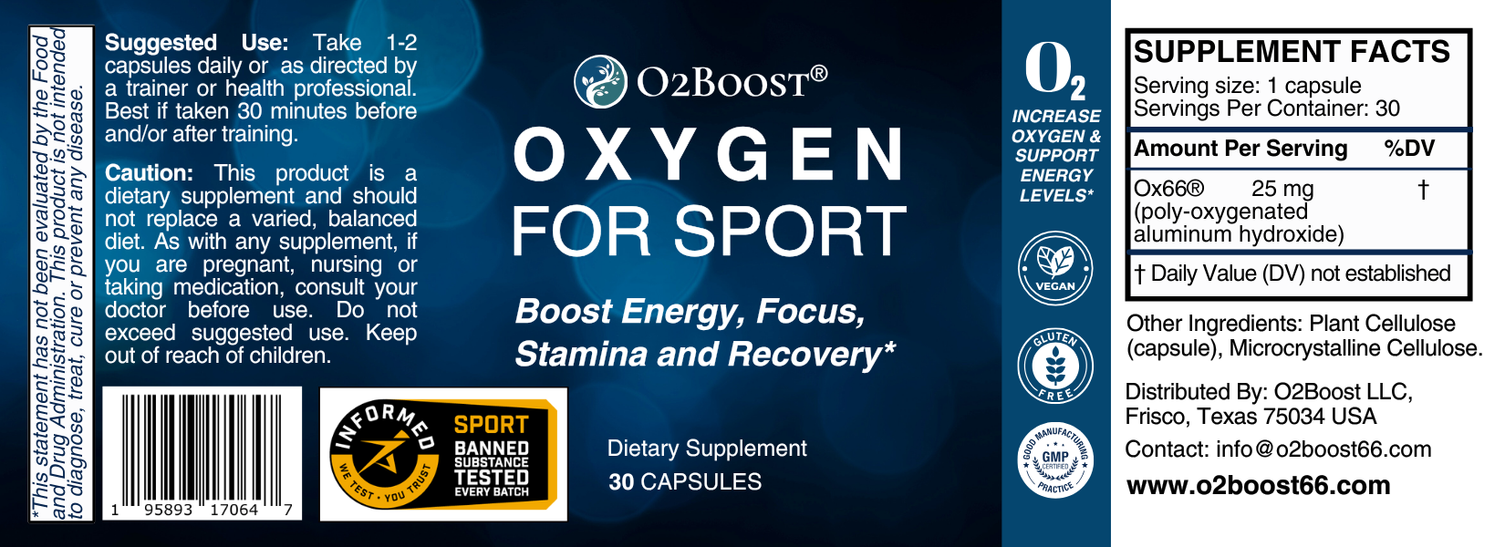 Oxygen for Sport Supplement for Endurance Energy and Performance