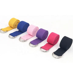 Adjustable Cotton Yoga Strap with D Ring Buckle Support