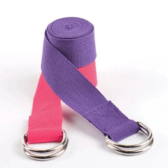 Adjustable Cotton Yoga Strap with D Ring Buckle Support