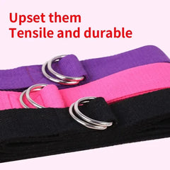 Adjustable Cotton Yoga Strap with D Ring Buckle Support