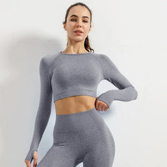 Long Sleeve Padded Activewear Top for Fitness and Training