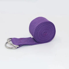 Adjustable Cotton Yoga Strap with D Ring Buckle Support