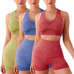 Multi Color Seamless Activewear Set for Fitness and Training