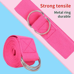 Adjustable Cotton Yoga Strap with D Ring Buckle Support