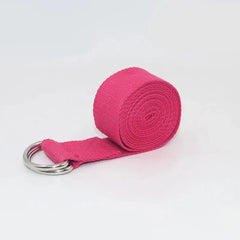 Adjustable Cotton Yoga Strap with D Ring Buckle Support