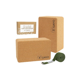 Sustainable Cork Yoga Blocks and Strap Set for Practice