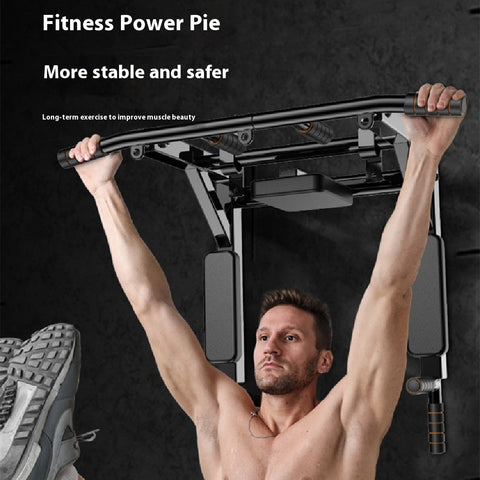Wall-Mounted Fitness Station with Pull-Up Bar, Parallel Bars & Sandbag Rack