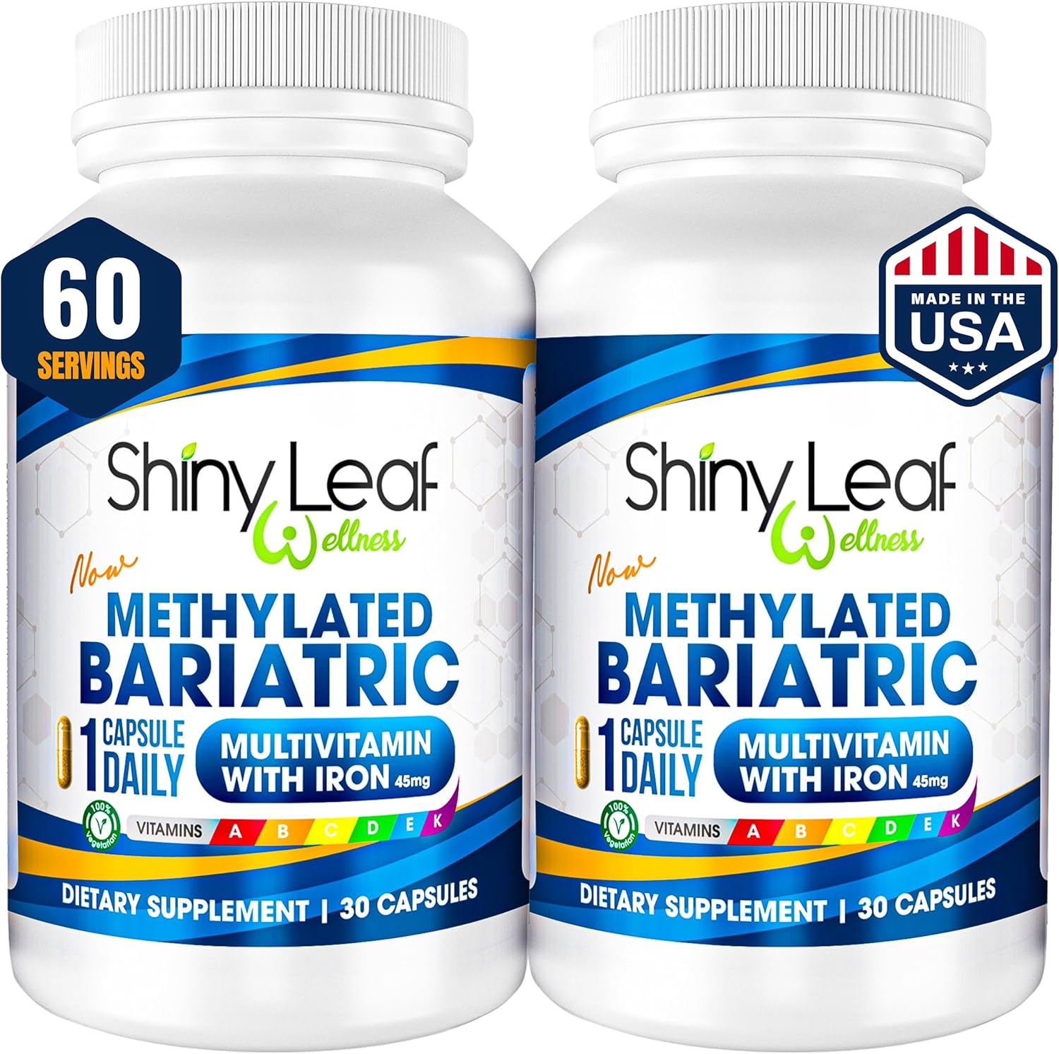 Methylated Bariatric Multivitamin with 45mg Iron – One Capsule Daily