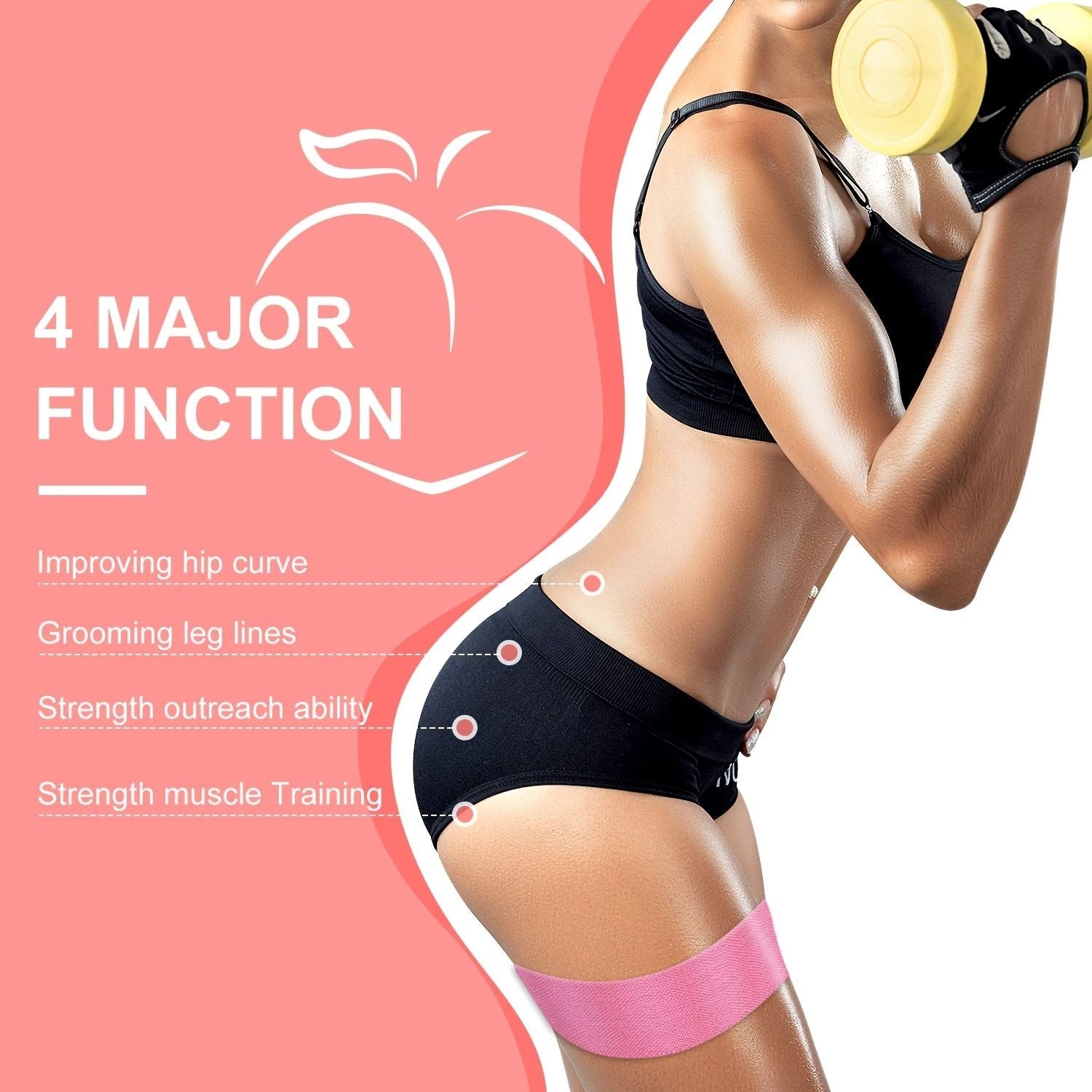 3 Piece Resistance Bands Set for Legs Glutes and Fitness