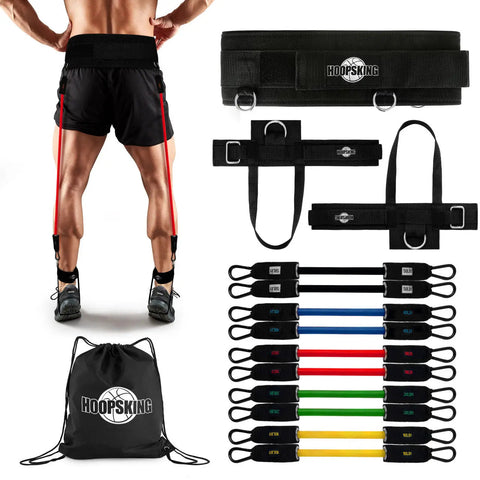 HoopsKing Vertical Jump Trainer Resistance Bands – Waist to Heels System