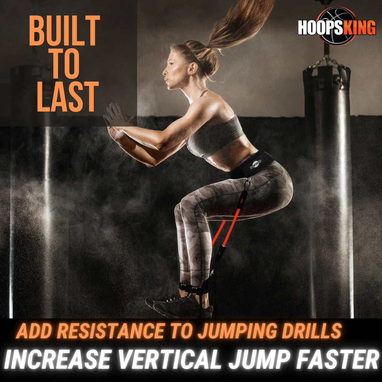 HoopsKing Vertical Jump Trainer Resistance Bands – Waist to Heels System