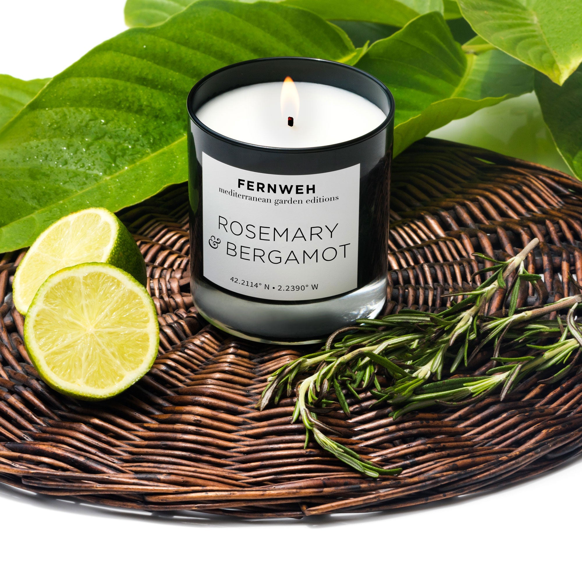 Rosemary & Bergamot Scented Soy Candle for Relaxation & Home Fragrance