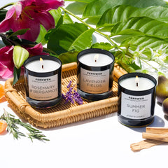 Rosemary & Bergamot Scented Soy Candle for Relaxation & Home Fragrance